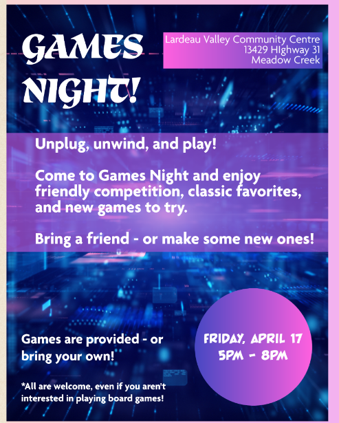 Games Night Event gamesnightapril17