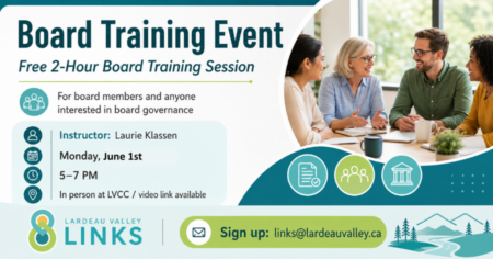 Free Board Training Event for Lardeau Valley Nonprofits